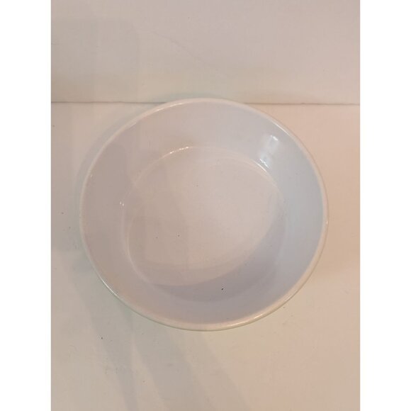 Green & White Ribbed Ceramic Casserole Dish Made In France 7" Diameter Oven-Safe - Picture 3 of 7